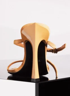 MUGLER Cinnamon suede Fang 95 sandals