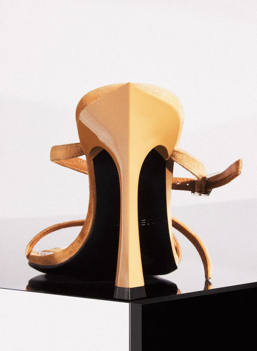 MUGLER Cinnamon suede Fang 95 sandals