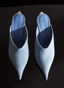 MUGLER Denim Fang 95 mules
