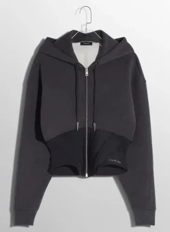 Women MUGLER grey corseted hoodie