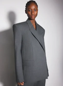 Women MUGLER Grey oversized tailored jacket