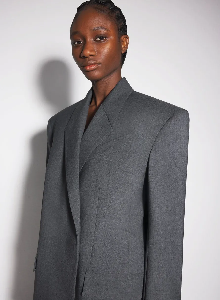 Women MUGLER Grey oversized tailored jacket