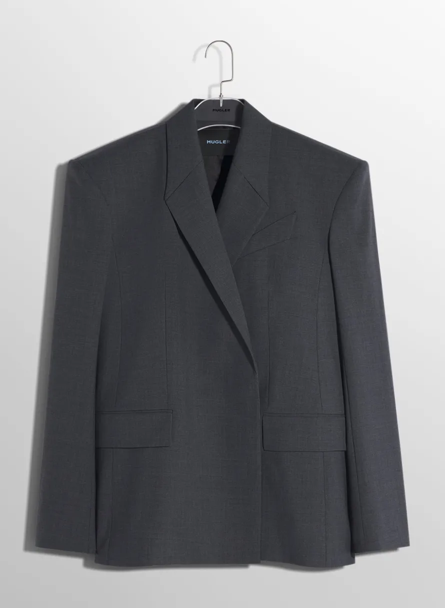 Women MUGLER Grey oversized tailored jacket