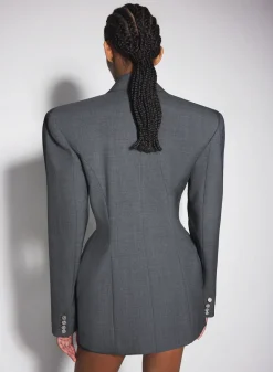 Women MUGLER grey pierced tailored jacket