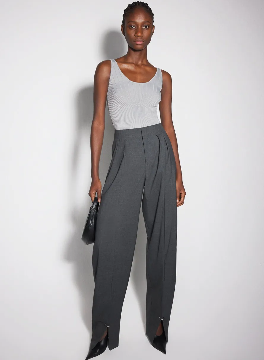 Women MUGLER grey sculpting knit tank top