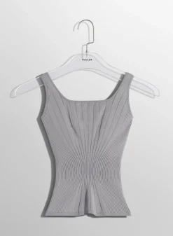 Women MUGLER grey sculpting knit tank top