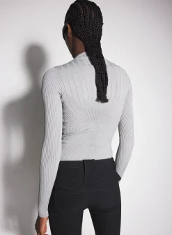 Women MUGLER grey sculpting knit top