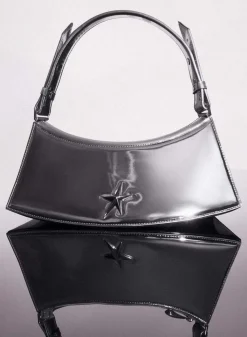 MUGLER gunmetal zenith bag