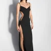 Women MUGLER illusion cut-out draped gown