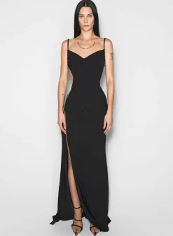 Women MUGLER illusion cut-out draped gown