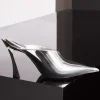 MUGLER Metallic leather Fang 95 mules