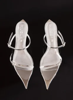 MUGLER Metallic leather Fang 55 sandals