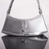 MUGLER metallic silver zenith bag