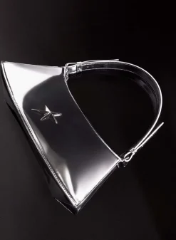 MUGLER metallic silver zenith bag