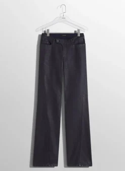 Women MUGLER midnight blue waxed straight leg jeans