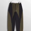 Women MUGLER military green light fleece track pants