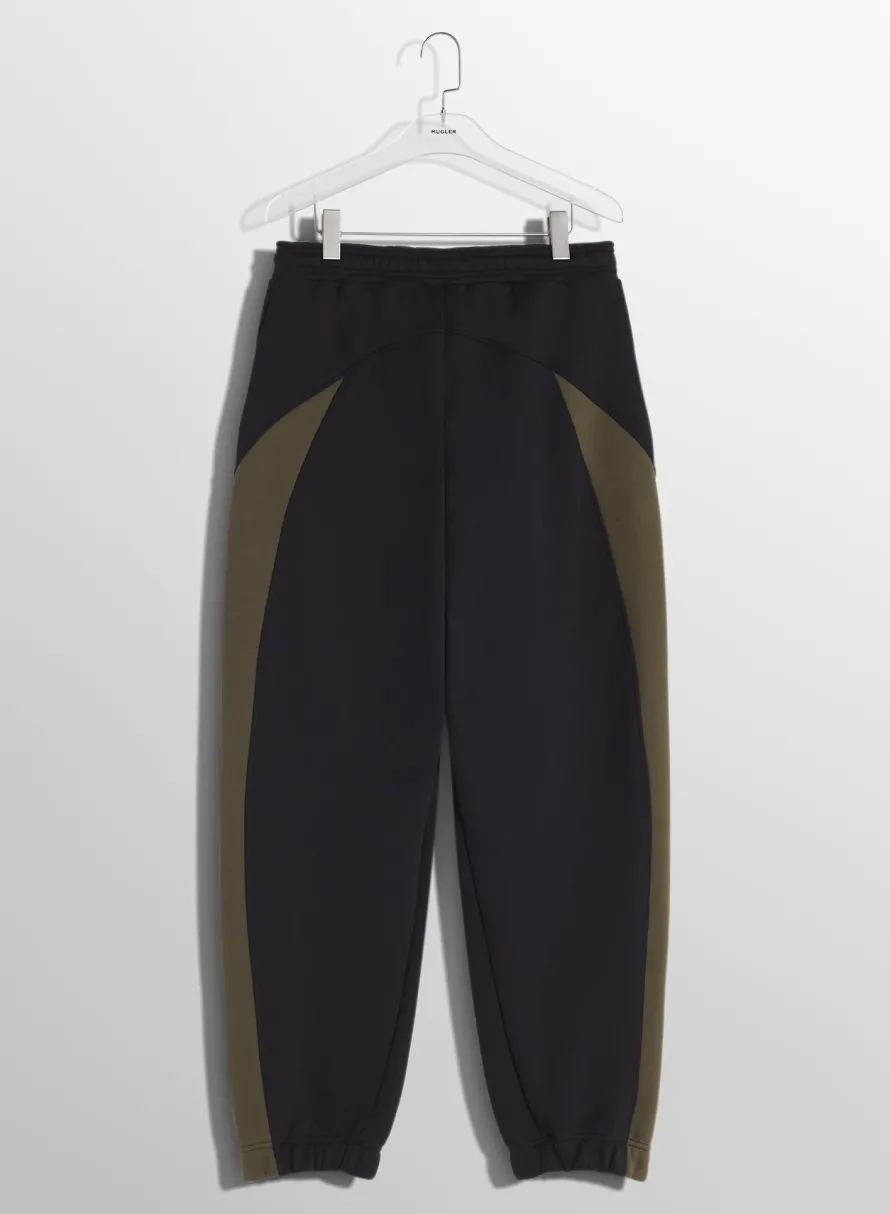 Women MUGLER military green light fleece track pants