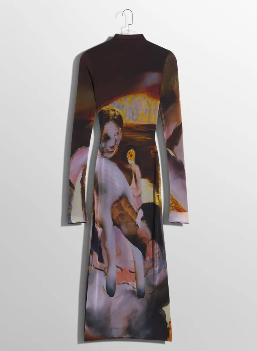 Women MUGLER x Ambera Wellmann Sunset printed dress
