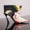 Women MUGLER x Ambera Wellmann printed velvet fang 95 boots