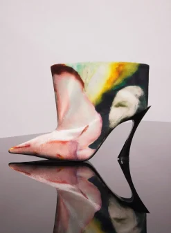 Women MUGLER x Ambera Wellmann printed velvet fang 95 boots