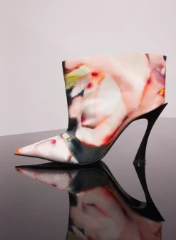 Women MUGLER x Ambera Wellmann printed velvet fang 95 boots