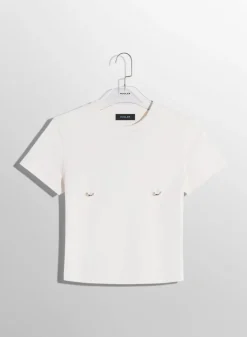 Women MUGLER off-white pierced baby t-shirt