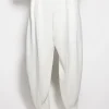Women MUGLER off-white pierced loose tailored trousers