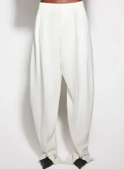 Women MUGLER off-white pierced loose tailored trousers