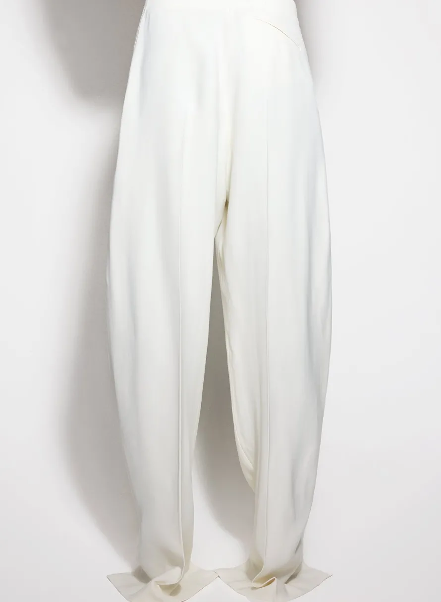 Women MUGLER off-white pierced loose tailored trousers