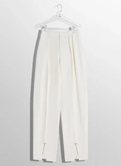 Women MUGLER off-white pierced loose tailored trousers