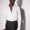 Women MUGLER off-white pierced polo
