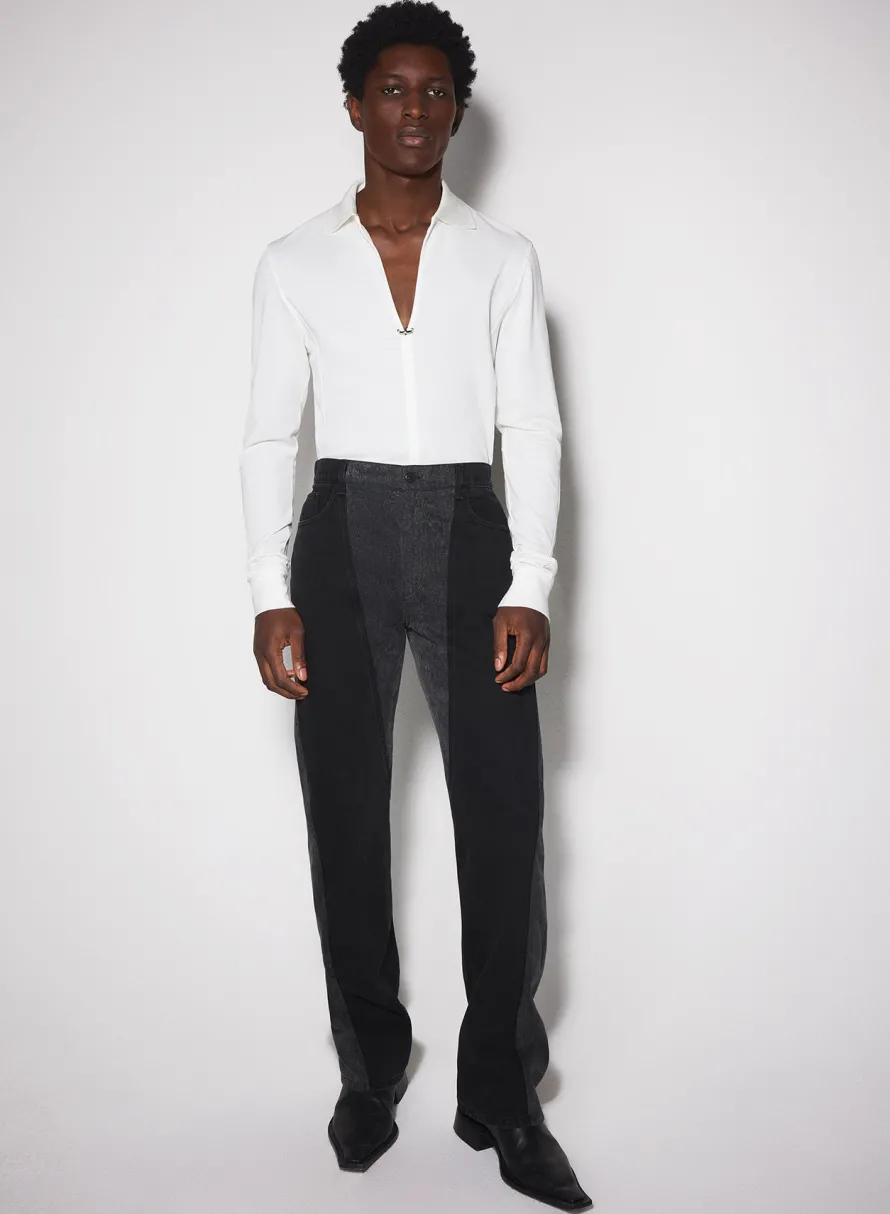 Women MUGLER off-white pierced polo