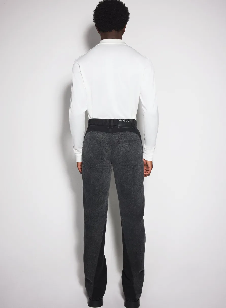 Women MUGLER off-white pierced polo
