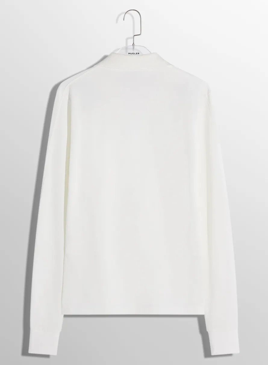 Women MUGLER off-white pierced polo