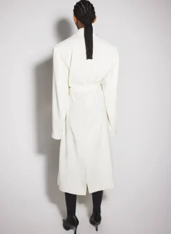 Women MUGLER off-white ribbed belted coat