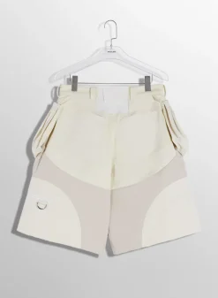 Women MUGLER off-white technical fabric cargo shorts