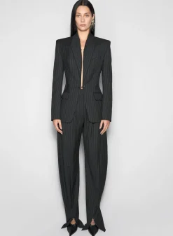 Women MUGLER pinstripe pierced tailored jacket