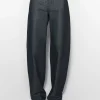 Women MUGLER raw blue laced-up wide leg jeans