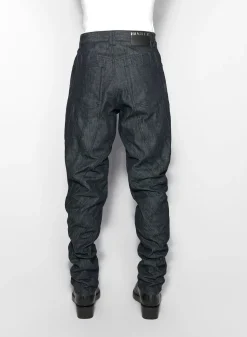 Women MUGLER raw blue spiral baggy jeans