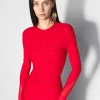 Women MUGLER red ruched bodysuit