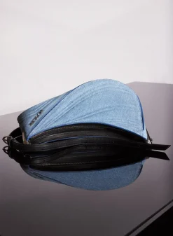 MUGLER small blue denim spiral curve 01