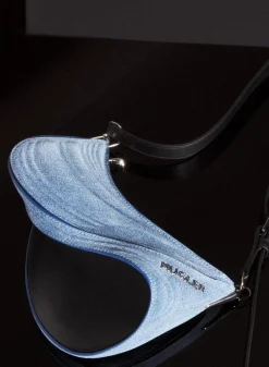 MUGLER small blue denim spiral curve 01