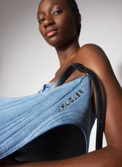 MUGLER small blue denim spiral curve 01