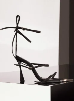MUGLER Strappy black suede Fang 95 sandals