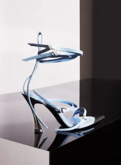 MUGLER Strappy denim Fang 95 sandals