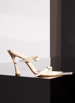 MUGLER Tan suede Fang 95 sandals