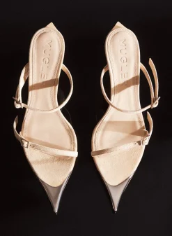 MUGLER Tan suede Fang 95 sandals