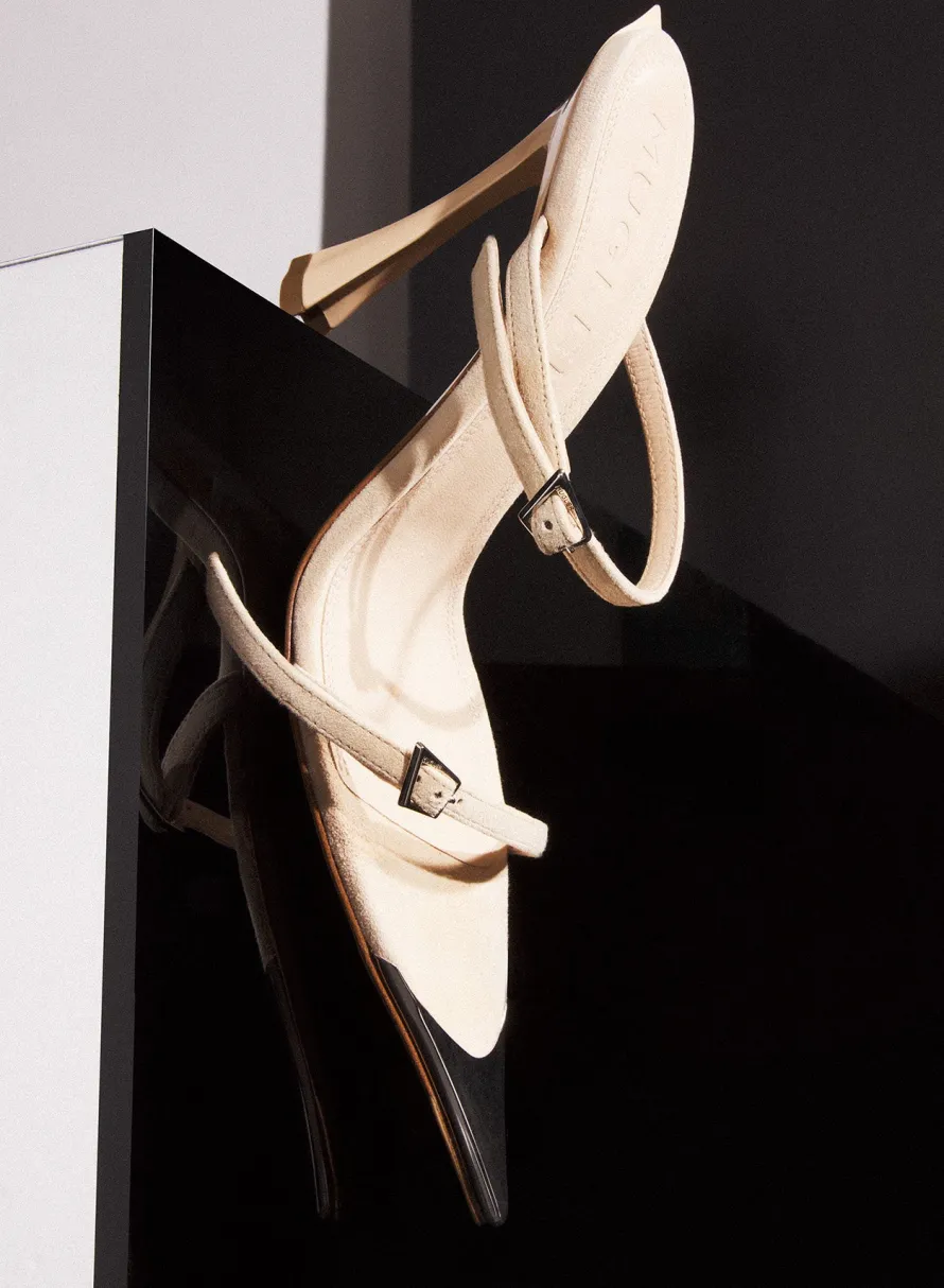 MUGLER Tan suede Fang 95 sandals