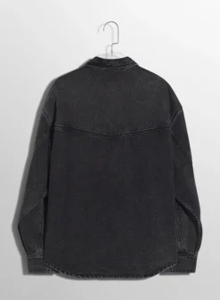 Women MUGLER washed black denim shirt