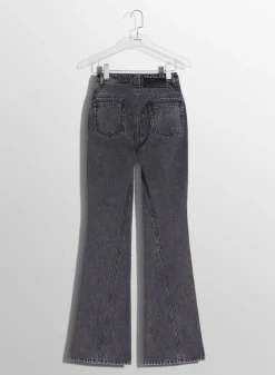 Women MUGLER washed black flared jeans